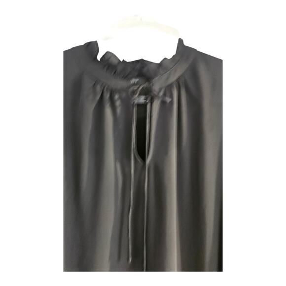 J. Crew Womens XXL Blouse Ruffle Neck/Cuffs Balloon Sleeves Keyhole Closure - Picture 3 of 5